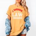 I Survived My Partner's Law Degree Graduation Shirt Women's Comfort Colors T-Shirt Mustard