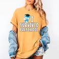 I Survived PreSchool Graduation Kids Owl Grad Shirt Women's Comfort Colors T-Shirt Mustard