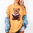 Teddy Bear Reading a Book Women's Comfort Colors T-Shirt Mustard