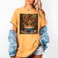 History Month Black Afro Girl Women Book Lovers Flower Women's Comfort Colors T-Shirt Mustard