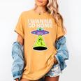 I Wanna Go Home Introvert UFO UAP Flying Saucer Trippy Alien Women's Comfort Colors T-Shirt Mustard