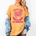 I Wear Pink In Memory Of My Daughter Breast Cancer Graphic Women's Comfort Colors T-Shirt Mustard I Wear Pink In Memory Of My Daughter Breast Cancer Graphic Women's Comfort Colors T-Shirt Mustard