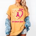 I Wear Pink In Memory Of My Great Aunt Breast Cancer Graphic Women's Comfort Colors T-Shirt Mustard