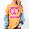 I Wear Purple In Memory Of My Big Brother Alzheimers Graphic Women's Comfort Colors T-Shirt Mustard I Wear Purple In Memory Of My Big Brother Alzheimers Graphic Women's Comfort Colors T-Shirt Mustard