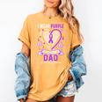 I Wear Purple In Memory Of My Dad Alzheimer's Awareness Women's Comfort Colors T-Shirt Mustard