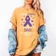 I Wear Purple In Memory Of Dad Pancreatic Cancer Awareness Women's Comfort Colors T-Shirt Mustard