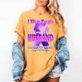 I Wear Purple In Memory Of My Husband Pancreatic Cancer Premium Tri-Blend Women's Comfort Colors T-Shirt Mustard