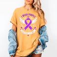 I Wear Purple In Memory Of My Mom Alzheimers Awarenesss Women's Comfort Colors T-Shirt Mustard I Wear Purple In Memory Of My Mom Alzheimers Awarenesss Women's Comfort Colors T-Shirt Mustard