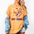 I Wear Red & Blue In My Memory Of My Mom CHD Awareness Month Women's Comfort Colors T-Shirt Mustard