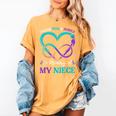 I Wear Teal & Purple In Memory Of My Niece Women's Comfort Colors T-Shirt Mustard