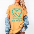 I Wear Teal & Purple In Memory Of My Wife Women's Comfort Colors T-Shirt Mustard I Wear Teal & Purple In Memory Of My Wife Women's Comfort Colors T-Shirt Mustard