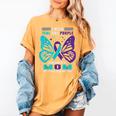 I Wear Teal And Purple In Memory Of My Mom Women's Comfort Colors T-Shirt Mustard I Wear Teal And Purple In Memory Of My Mom Women's Comfort Colors T-Shirt Mustard