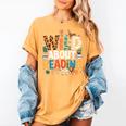 Wild About Reading Zoo Animals Books Reader Lover Women's Comfort Colors T-Shirt Mustard