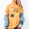 A Woman Cannot Survive On Books Alone She Also Needs Yarn Women's Comfort Colors T-Shirt Mustard