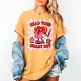 Women's Read Your Heart Out Groovy Bookish Valentine Day Women Girls Women's Comfort Colors T-Shirt Mustard