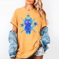 Yk2 Grunge Earthy Blue Cat With Stars Tomboy 90s Nostalgia Women's Comfort Colors T-Shirt Mustard
