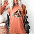 Basset Hound Books Dog Breed Graphic Women's Comfort Colors T-Shirt Yam