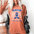 Blue Ribbon In Memory Of My Sister Colon Cancer Awareness Women's Comfort Colors T-Shirt Yam