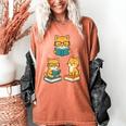 Cats Reading Book Lover Reading Bookworm Reader Women's Comfort Colors T-Shirt Yam