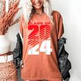 Class Of 2024 High School Senior Graduation Red Sports Style Women's Comfort Colors T-Shirt Yam