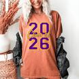 Class Of 2026 Graduation Varsity Purple Yellow On The Back Women's Comfort Colors T-Shirt Yam