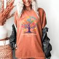 Color Our World Summer Reading Program 2025 Trippy Book Tree Women's Comfort Colors T-Shirt Yam