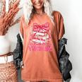 Coquette Bow All Booked For Valentines Teacher Book Women's Comfort Colors T-Shirt Yam