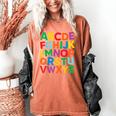 Cute ABCs Shirt Alphabet Colorful Letters Reading Books Kids Women's Comfort Colors T-Shirt Yam