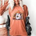 Cute Ghost Drinking Coffee Halloween Reading Book Retro Women's Comfort Colors T-Shirt Yam Cute Ghost Drinking Coffee Halloween Reading Book Retro Women's Comfort Colors T-Shirt Yam