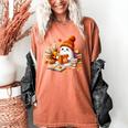 Cute Ghost Reading Book Lovers Halloween Pumpkin Women Girls Women's Comfort Colors T-Shirt Yam