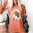 Cute Ghost Reading Book Spooky Season Halloween Costume Kids Women's Comfort Colors T-Shirt Yam