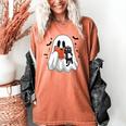 Cute Halloween Ghost Reading Book Women's Comfort Colors T-Shirt Yam