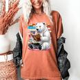Cute Polar Bear Is Reading a Book Reading Polar Bear Women's Comfort Colors T-Shirt Yam