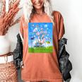 Frutiger Aero Aesthetic Tech Cherry Blossom Fishes Bubbles Women's Comfort Colors T-Shirt Yam