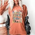Ghost Book Reading Books Lover Teacher Happy Halloween Women's Comfort Colors T-Shirt Yam