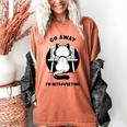 Go Away I'm Introverting Cat With Coffee Women's Comfort Colors T-Shirt Yam