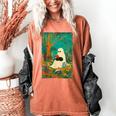 Groovy Ghost Reading Book Cat Halloween Ghost Teacher Women's Comfort Colors T-Shirt Yam