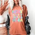 Groovy In My Last Day Of School Era Second Grade Graduation Women's Comfort Colors T-Shirt Yam