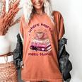 Where Hearts Groovy Meet Stories Coffee Books Valentines Day Women's Comfort Colors T-Shirt Yam