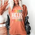 Hello Kindergarten First Day Back To School Graduation Women's Comfort Colors T-Shirt Yam