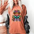 Highland Cow Book Floral Bookworm Women's Comfort Colors T-Shirt Yam Highland Cow Book Floral Bookworm Women's Comfort Colors T-Shirt Yam