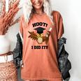 Hoot I Did It Grad Owl Holding Graduation Diploma Congrats Women's Comfort Colors T-Shirt Yam