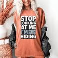 Humor For Introverts Stop Looking At Me I'm Hiding Graphic Women's Comfort Colors T-Shirt Yam Humor For Introverts Stop Looking At Me I'm Hiding Graphic Women's Comfort Colors T-Shirt Yam