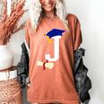Kids Initial J Letter For Boys Preschool Graduation Kindergarten Women's Comfort Colors T-Shirt Yam