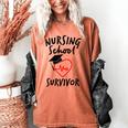 Nursing School Survivor Women Graduation RN Gift Shirt Women's Comfort Colors T-Shirt Yam