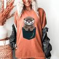 Pocket Otter Lover Introvert Cute Animal Fun Surprise Women's Comfort Colors T-Shirt Yam
