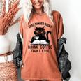 Read Banned Books Drink Coffee Fight Evil Retro Cat Women's Comfort Colors T-Shirt Yam