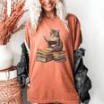 Reading Cat Book Lover Women's Comfort Colors T-Shirt Yam