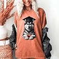 Siberian Husky Dog Graduation Cap Training School Graduate Men Women Kids Women's Comfort Colors T-Shirt Yam
