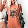 Spooky Halloween Bookshelf Bookcase Read More Books Women's Comfort Colors T-Shirt Yam